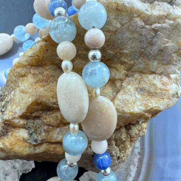 Carolyn Pollack Sterling Silver Beach Tone Multi Gemstone 23" Necklace For Women - Picture 8 of 10